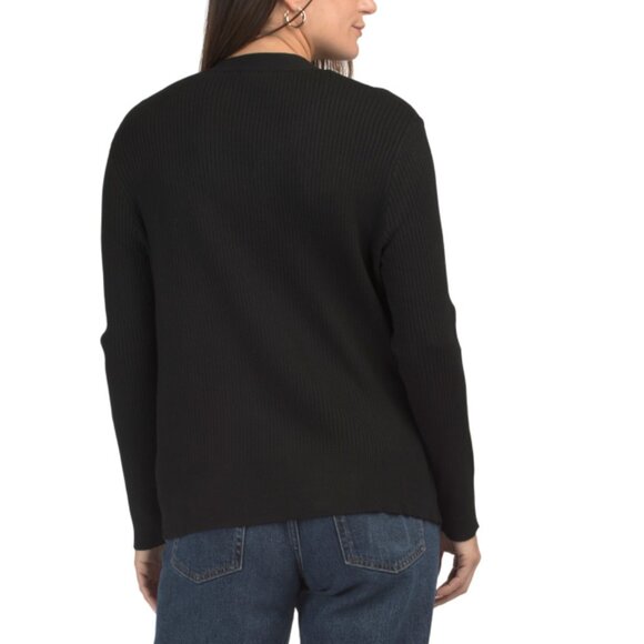 RIO & RIAN Black V-neck Long Sleeve Cardigan With Turn Lock Closure - Picture 2 of 2